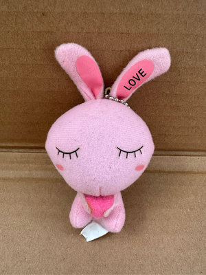 粉紅小兔子吊飾鑰匙圈娃娃玩偶玩具 高9.5公分