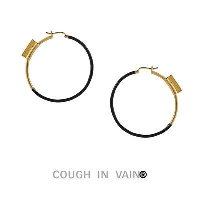 COUGH IN VAIN 琺瑯拼色基礎圓形925銀耳環