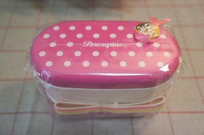 《散步生活雜貨-廚房散步》日本製 Porcupine - Lunch Box  水玉點點 兩層式  便當盒-粉紅色