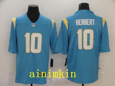 Football Jersey  NFL 橄欖球Chargers閃電隊HERBERT 10號球衣 ainimkin