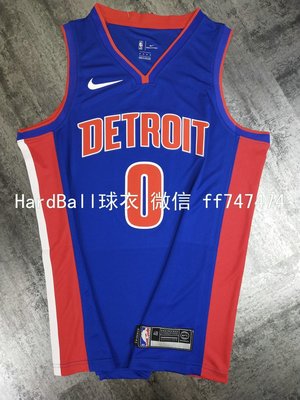 安德烈・德拉蒙德(Andre Drummond) NBA底特律活塞隊 熱轉印款式 球衣 0號 藍色