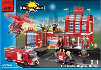 ☆ 恩祐小舖-正品 啟蒙911 消防系列-消防總局 / 樂高相容 【Lego系列】