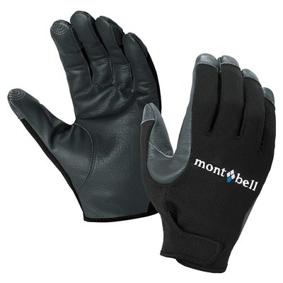 【mont-bell】1118289 BK 黑 Trekking Gloves 男款 羊皮健行手套 可觸控手套