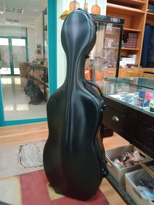 [台灣博聲提琴弦樂] 羽毛纖維 玻璃纖維 大提琴盒 硬盒 黑色波紋