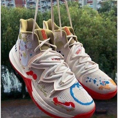 【正品】爆款Nike Kyrie 5 歐文5 塗鴉 聯名 籃球 運動 CK5837-100潮鞋