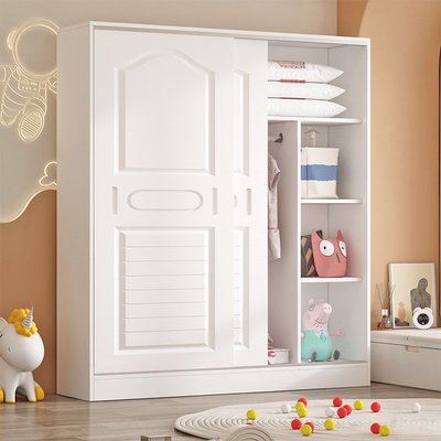 衣柜家用臥室小戶型推拉門現代簡約出租房用儲物柜子實木兒童衣櫥