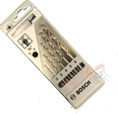 【真好工具】BOSCH 博士 5支鐵工鑽頭六角柄 塑膠盒裝鑽尾組 2-3-4-5-6mm
