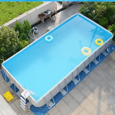 現貨熱銷-大型兒童游泳池家用超大成人免充氣支架水池家庭戶外加厚養魚池