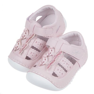 童鞋(12.5~15公分)CONNIFE閃耀立體蝴蝶粉紅色寶寶涼鞋Q1G536G