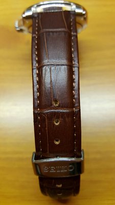現貨 精工 SEIKO 真皮錶帶 鱷魚紋路 錶帶更換   17mm 棕色棕線銀扣