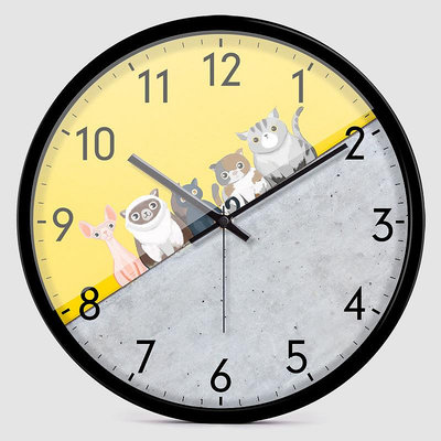 時鐘 可愛卡通貓咪靜音掛鐘創意個性家用客廳臥室兒童房掛錶