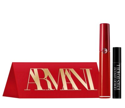 (現貨在台)Armani Beauty 奢華絲絨訂製唇萃 400 &amp; 迷你睫毛膏組合