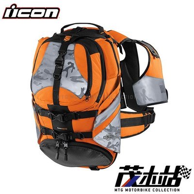 ❖茂木站 MTG❖美國 ICON SQUAD 2 PACK 雙肩 背包 結合背心 安全帽袋 筆電包 工具包 18L。橘
