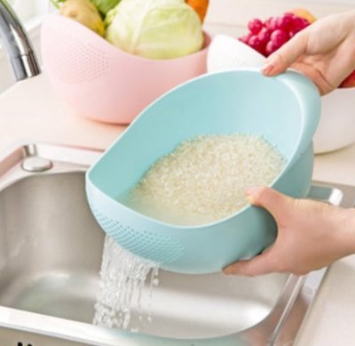 【買一送一39$】創意洗菜籃子濾水篩 洗米篩 小號水廚房小工具