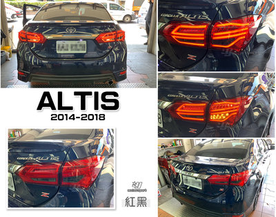 小傑車燈-全新 ALTIS 11代 13 14 15 2013 2014 2015 年 紅黑 賓士款 LED 光柱尾燈