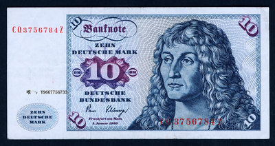 銀幣德國紙幣 1980年版10馬克 8成左右品相！