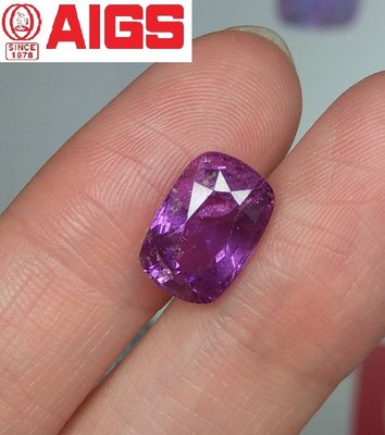 【台北周先生】天然紫粉色藍寶石 4.37克拉 紫粉剛 無燒 馬達加斯加產 送AIGS證書