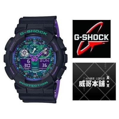 【威哥本舖】Casio原廠貨 G-Shock GA-100BL-1A 霓虹系列 GA-100BL