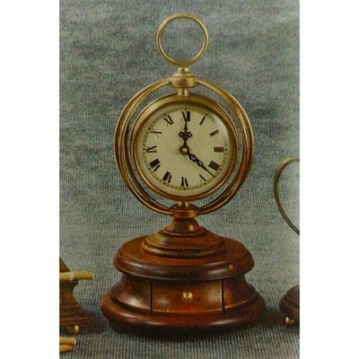 CAPANNI 義大利進口坎培尼精品經典老木頭銅製藝術造型桌鐘 時鐘 座鐘(經典款)~特價