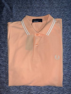 Fred Perry Riviera Twin Tipped Polo Shirt in Peach M3600