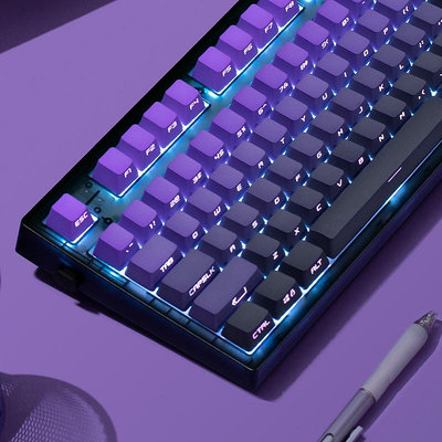 腹靈MK870紫氣東來側刻成品機械鍵盤蝮靈客制化套件87鍵游戲