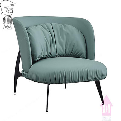 【X+Y】艾克斯居家生活館 現代沙發系列-米蘭 綠色貓抓皮休閒椅.單人沙發.造型椅.洽客椅.摩登家具