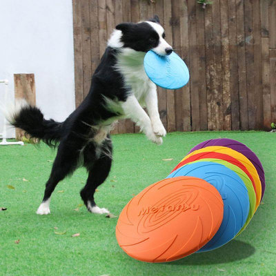 狗狗飛盤寵物互動飛盤狗入門硅膠飛盤可浮水拋擲訓練-西瓜鈣奶