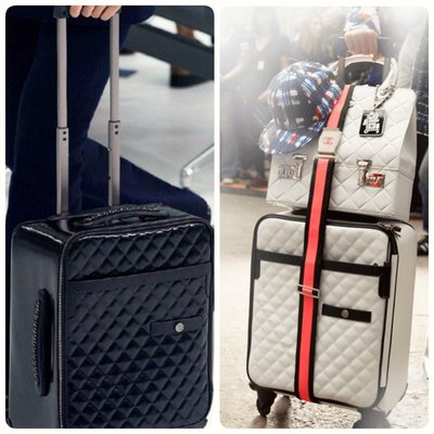 Chanel ❤️ 黑色 拉桿旅行袋 行李箱 登機箱 四輪