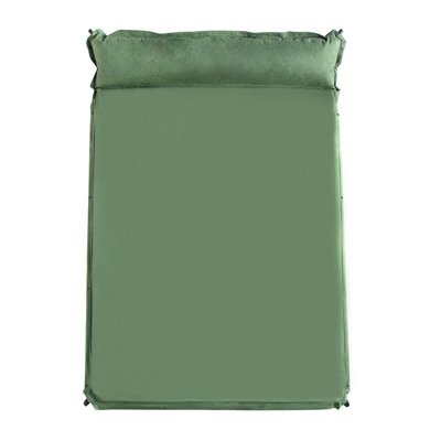 新款雙人加寬型帶枕頭拼接充氣床 戶外露營麂皮絨野餐墊廠家批發