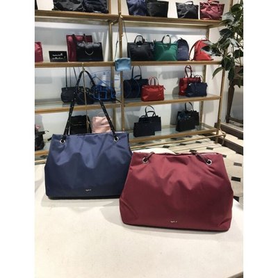 ＊米猜Shop＊全新Agnes b. 小b Ab 通勤包 輕便防水尼龍休閒單肩女包 肩背包 手提包 托特包 藏藍色