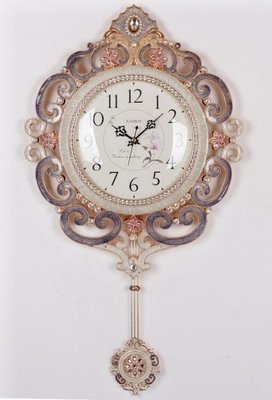 美學空間《華麗古典 時鐘 掛鐘 搪瓷 珠寶 掛鐘 豪宅掛鐘-華麗紫款》