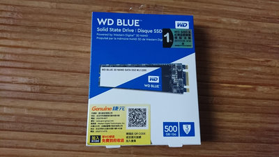WD 藍標SSD 500GB M.2 2280 SATA 3D NAND固態硬碟 二手品