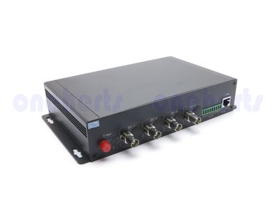 SDI光纖4路影像光收發機 含反向485 路口監視器 攝影機 傳輸20Km 高清 防盜 監控 監視 鄰里 光纖