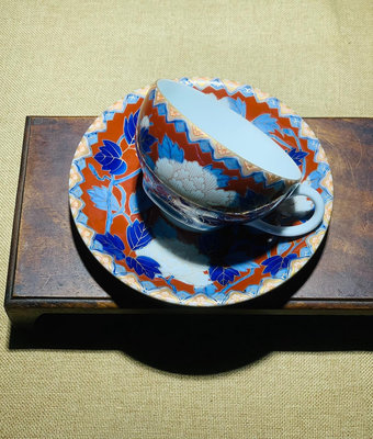 日本香蘭社咖啡杯 昭和年代咖啡杯 手繪咖啡杯 絕版 手繪