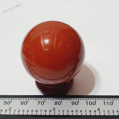 37.6mm 紅碧玉球 +木底座 水晶球 M15Z 礦石球 擺飾 收藏 禮物