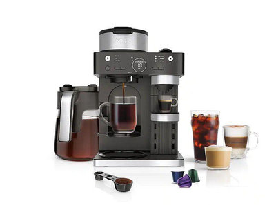 美國代購 Ninja CFN601 coffee maker膠囊 咖啡粉2合1咖啡機110v_林林甄選