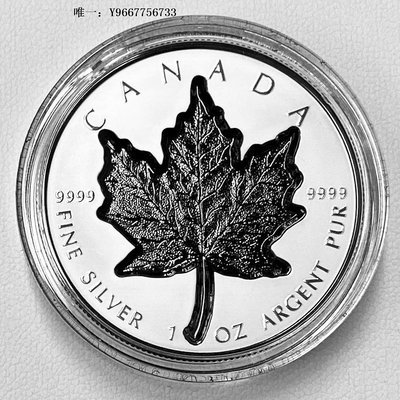 銀幣(獨家現貨）年 加拿大楓葉 鍍銠金 精鑄銀幣 1盎司