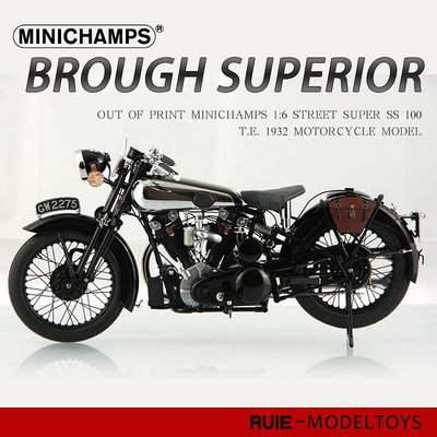 收藏模型車 車模型 絕版迷你切1:6布拉夫BROUGH SUPERIOR SS 100 T.E. 1932摩托車模