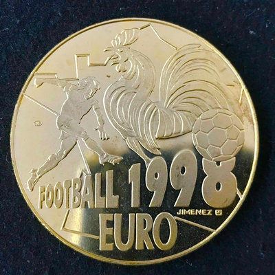 1998年法國世界杯10歐紀念章 紀念幣 商業紀念幣章16789【懂胖收藏】PCGS NGC 公博