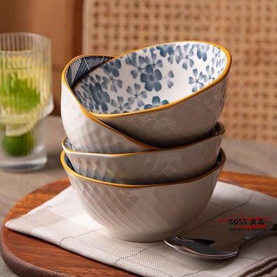 碗 盤子 餐具 餐盤 盤子碟子日式創意餐具組合 碗盤器皿 餐具套裝 陶瓷碗禮盒 日式復古家用陶瓷碗5英寸八角碗高顏值米飯