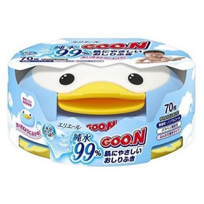 日本製 大王 GOO.N 企鵝造型盒裝濕紙巾 99%純水(70枚入)