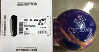 美國進口保齡球EBONITE品牌，CYCLONE飛碟球選手熱愛球種 11磅