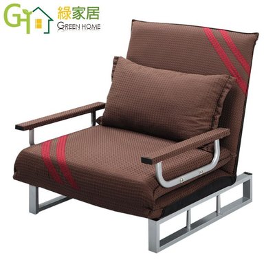 【綠家居】伊邦德 簡約風透氣棉麻布單人展開式沙發椅/沙發床(二色可選)