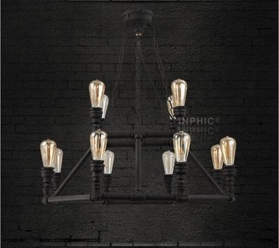 INPHIC-特色工業水管燈 咖啡館酒吧檯燈客廳創意燈具燈飾愛迪生復古水管吊燈