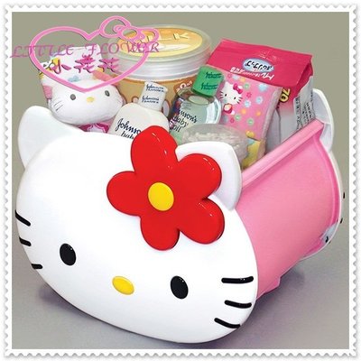小花花日本精品♥ Hello Kitty 置物籃 玩具籃 收納盒 置物盒 造型盒  粉色大臉小花12004003