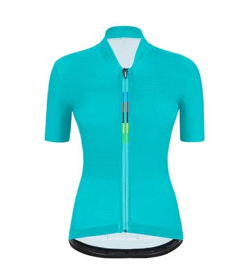 【三鐵共購】【SANTINI】女 UCI彩虹「喚醒」短袖車衣-水綠