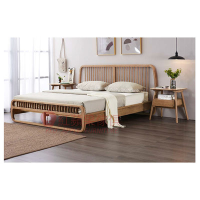 [紅蘋果傢俱] 實木家具 梣木系列 SMK-W51 床 床架 雙人床 實木床架 梣木床架 全實木 臥房