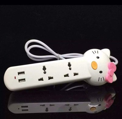 hello kitty創意USB充電排插智能手機通用排插可愛插座接線板