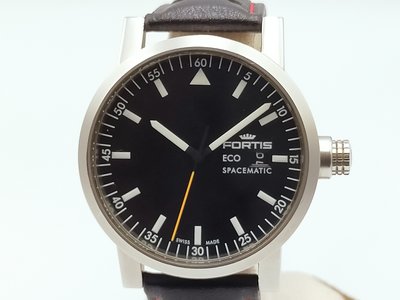 【發條盒子H3063】FORTIS 626 Spacematic 經典黑面 不銹鋼動能  日期顯示 皮帶錶款 男士首選