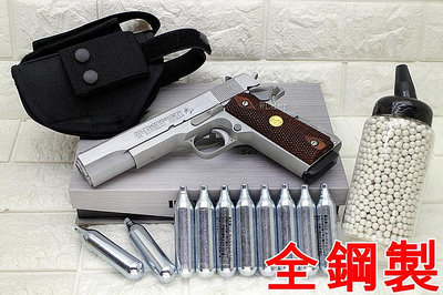 [01] 鋼製 INOKATSU COLT M1911 手槍 CO2槍 銀 實木 優惠組D 井勝 1911 柯特 MEU 45手槍